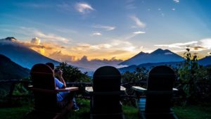 welcome-sunset-view-volcano-earth-lodge-antigua-guatemala